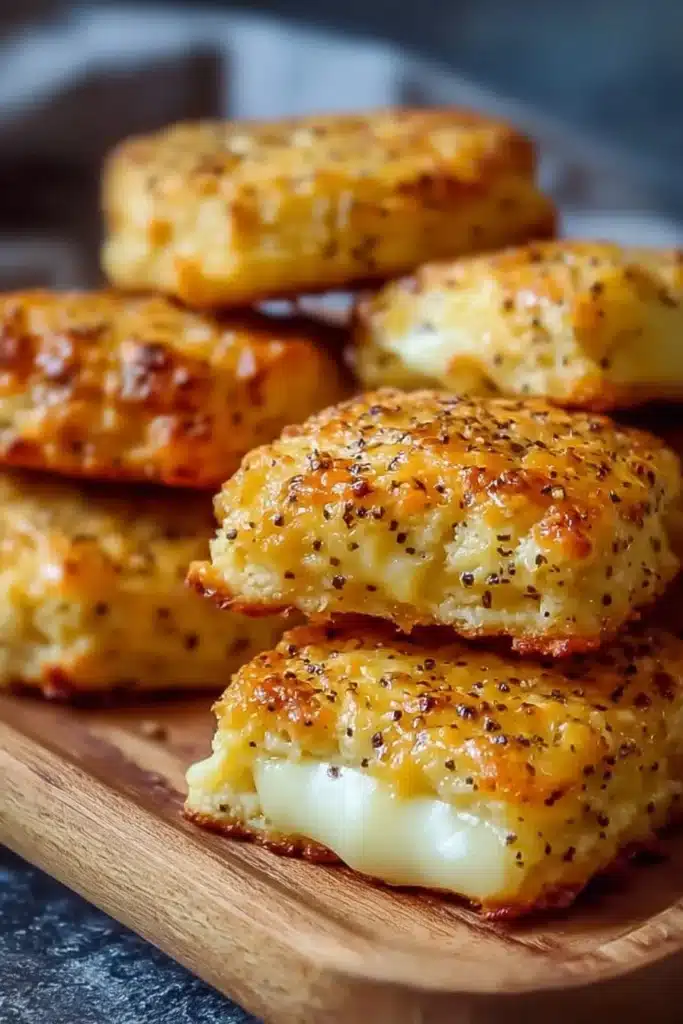 Biscuits apéro moutarde et comté disposés sur une table festive