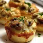 Bouchées de champignons gratinés dorées au four