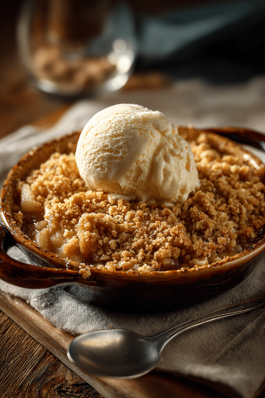 Crumble aux pommes traditionnel, dessert croustillant et fondant à la façon grand-mère