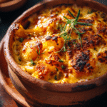 Gratin de potimarron au fromage, recette fondante et croustillante.