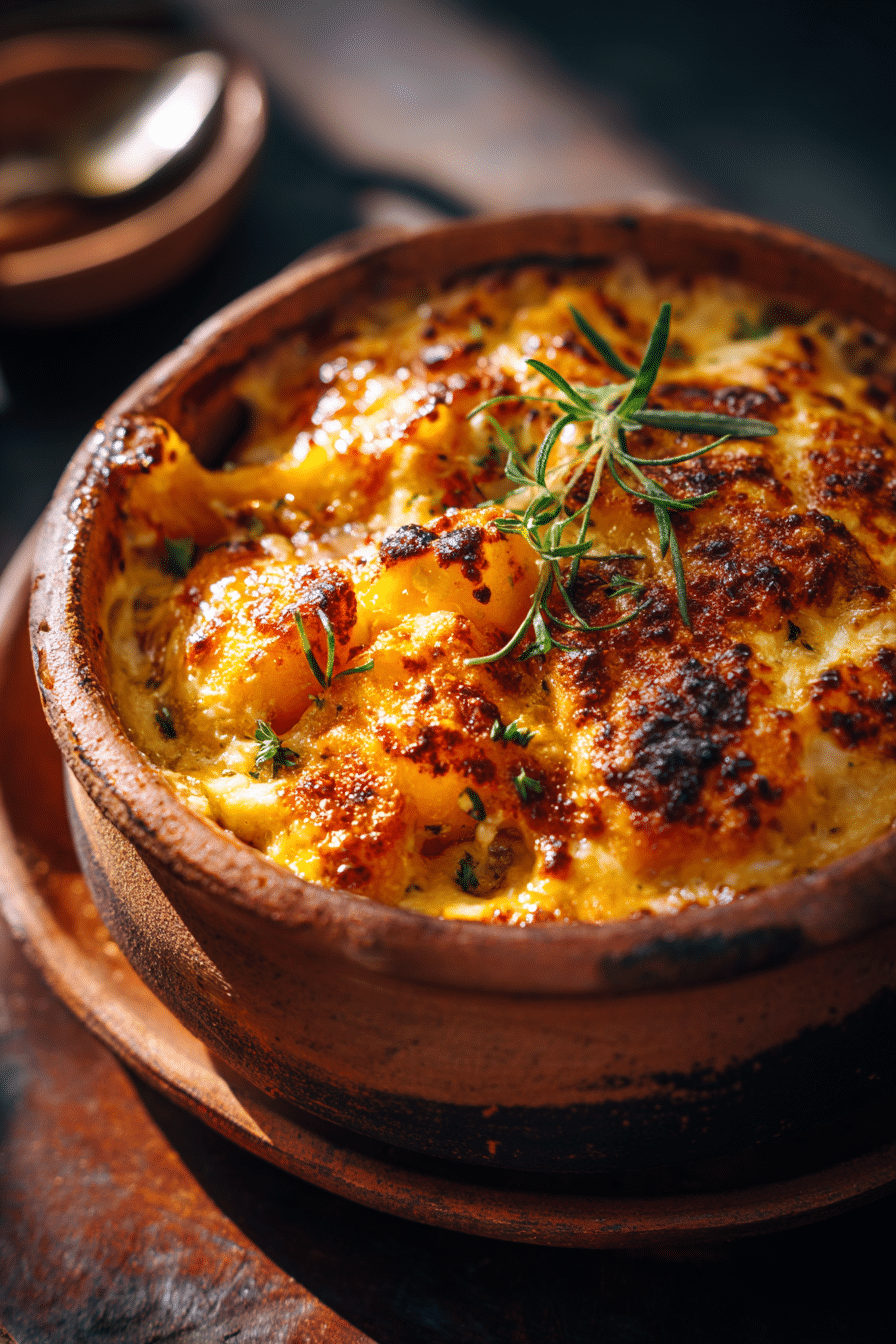 Gratin de potimarron au fromage, recette fondante et croustillante.