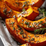 Potimarron rôti au four avec herbes et huile d’olive, recette automnale saine et gourmande