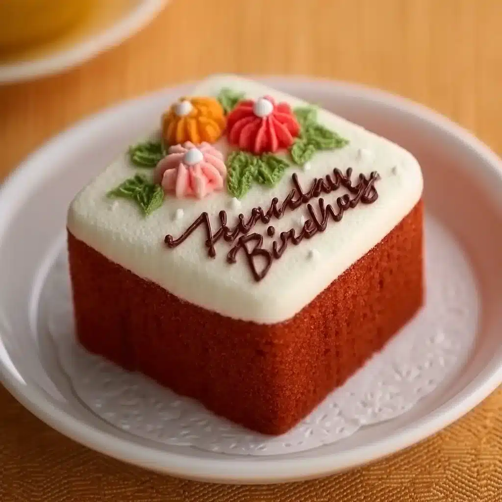 Bento Cake décoré pour anniversaire, couleur pastel et message affectueux.