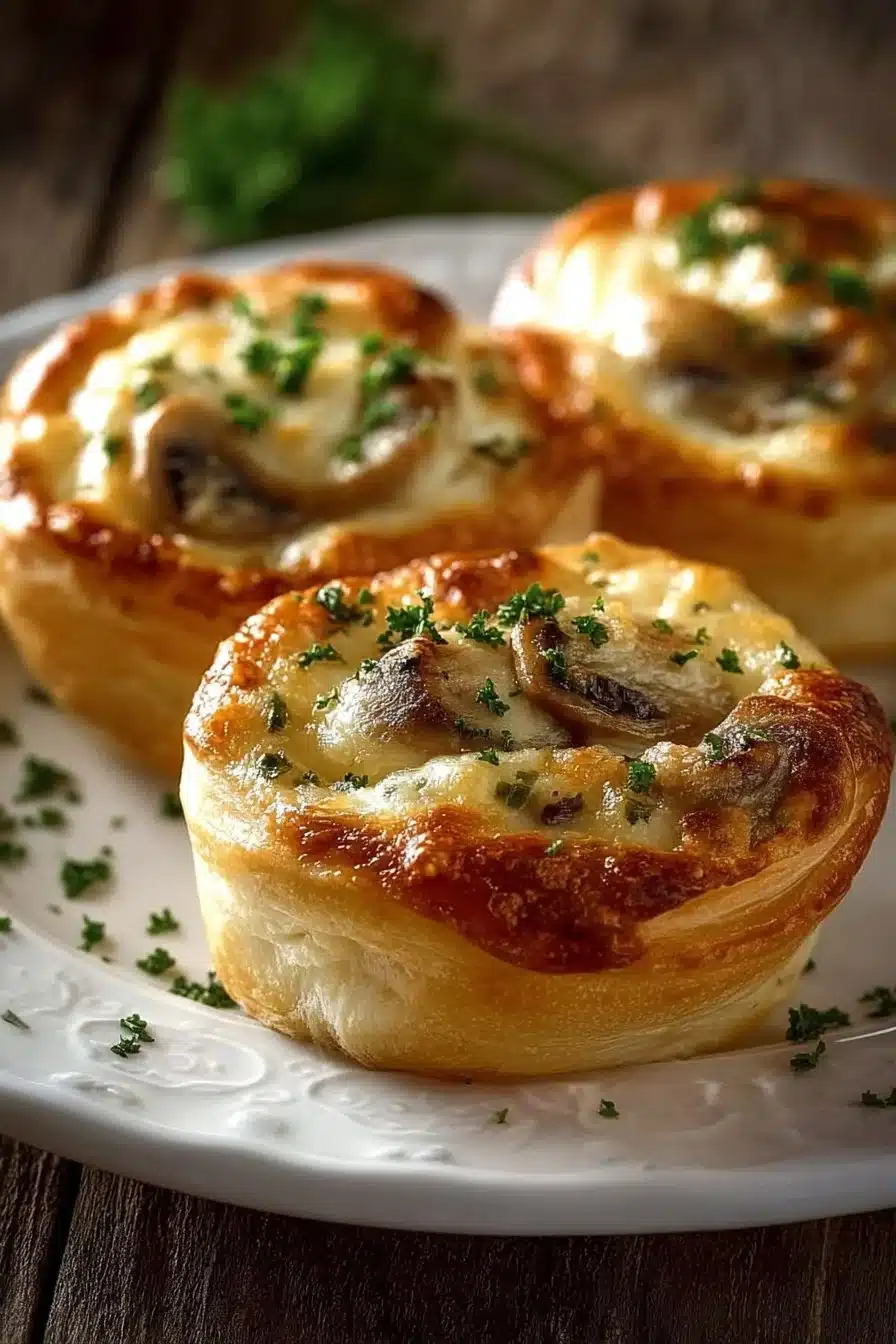 Bouchées croustillantes aux champignons gratinés pour apéritif savoureux