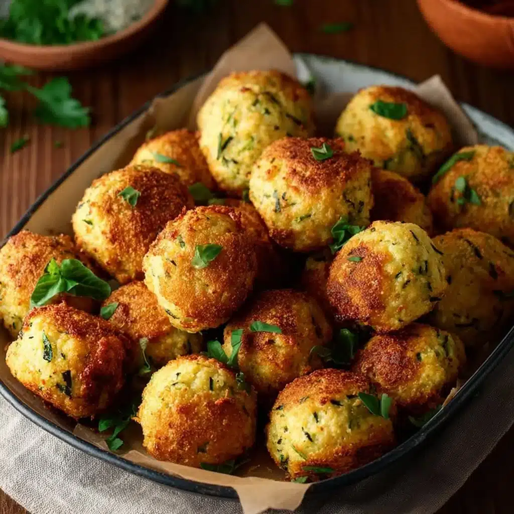 Boulettes de courgettes croustillantes au four, savoureuses et croquantes