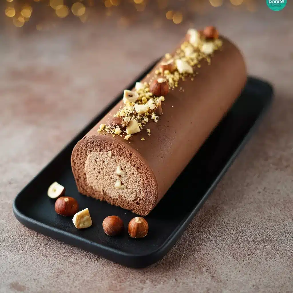 Bûche de Noël au Chocolat délicieusement décorée pour les fêtes
