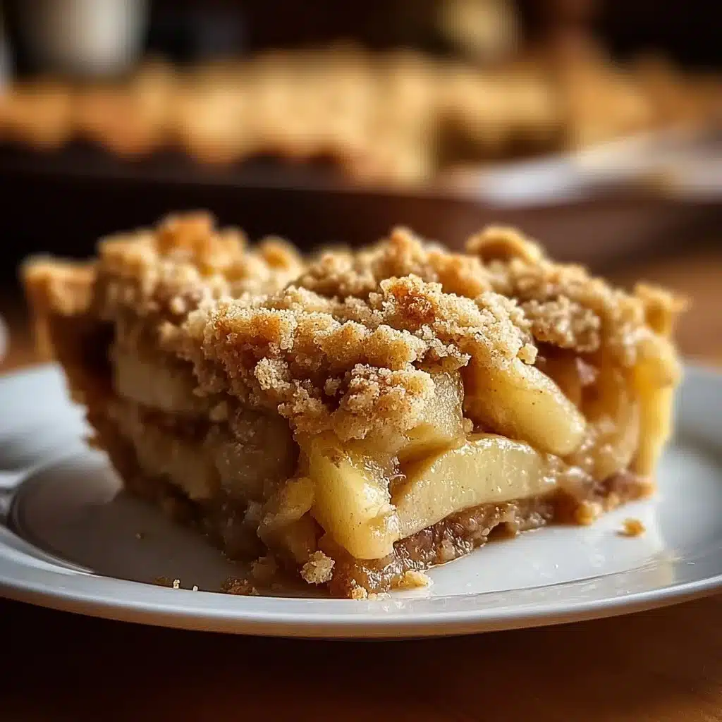 Crumble aux pommes maison avec une croûte dorée et des pommes juteuses