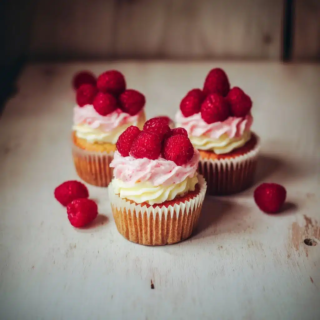 Cupcakes framboise mascarpone avec un glaçage crémeux et des framboises fraîches