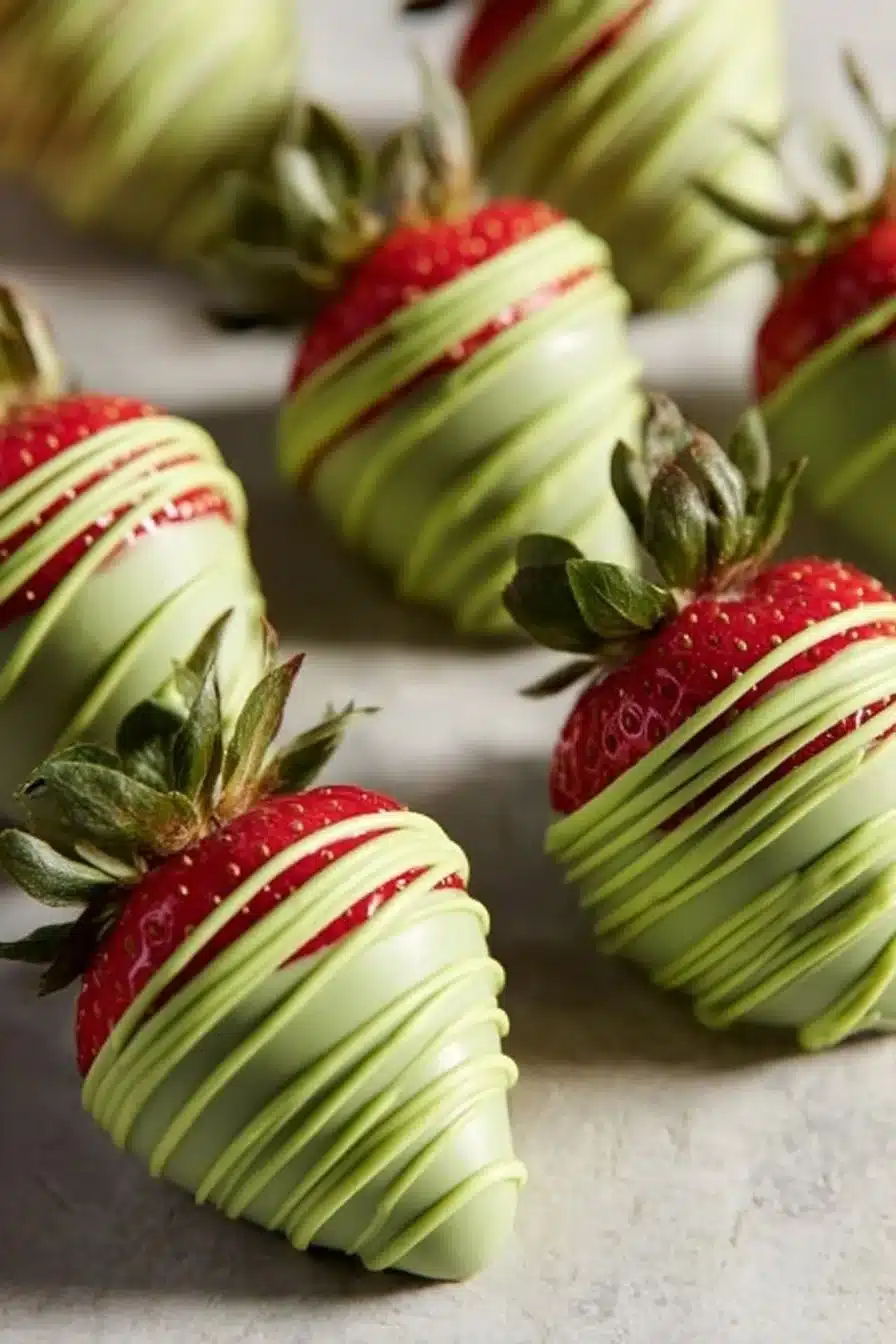 Fraises enrobées de matcha, une douceur séduisante et saine.