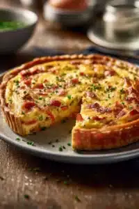 Frittata aux pommes de terre et bacon de bœuf savoureuse et colorée