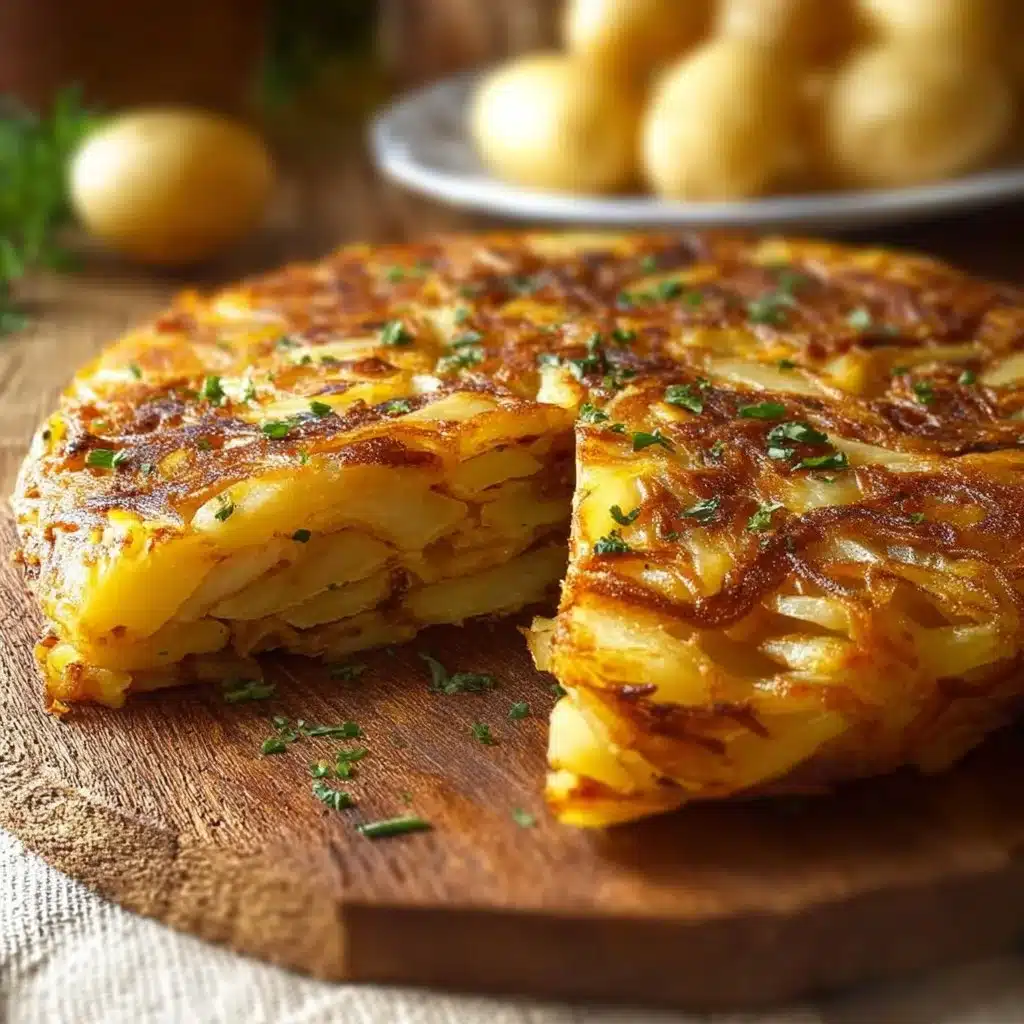 Galette de pommes de terre alsacienne dorée et croustillante servie sur une assiette.