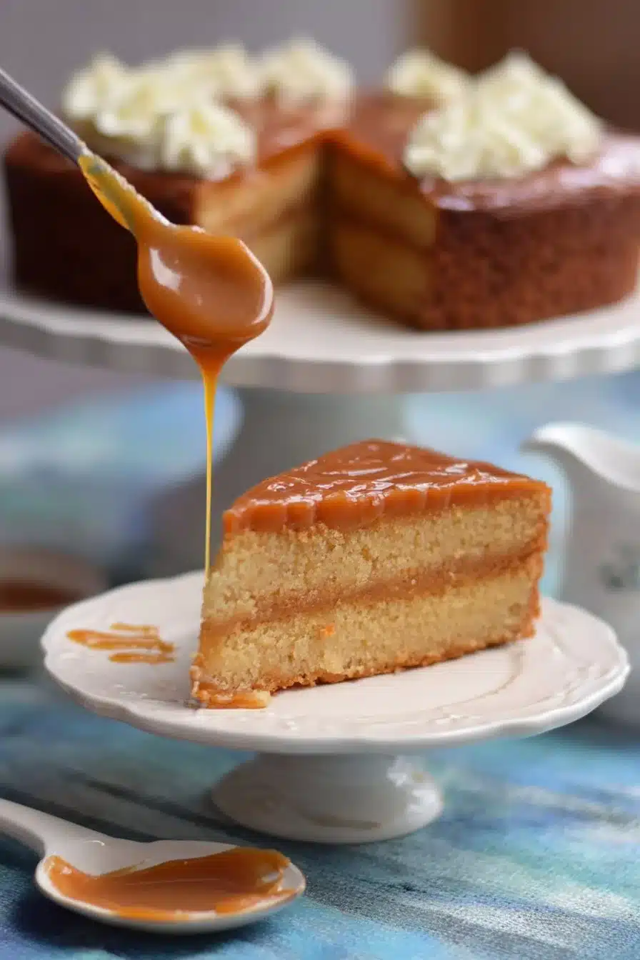 Gâteau au caramel beurre salé, une délicieuse pâtisserie au caramel.