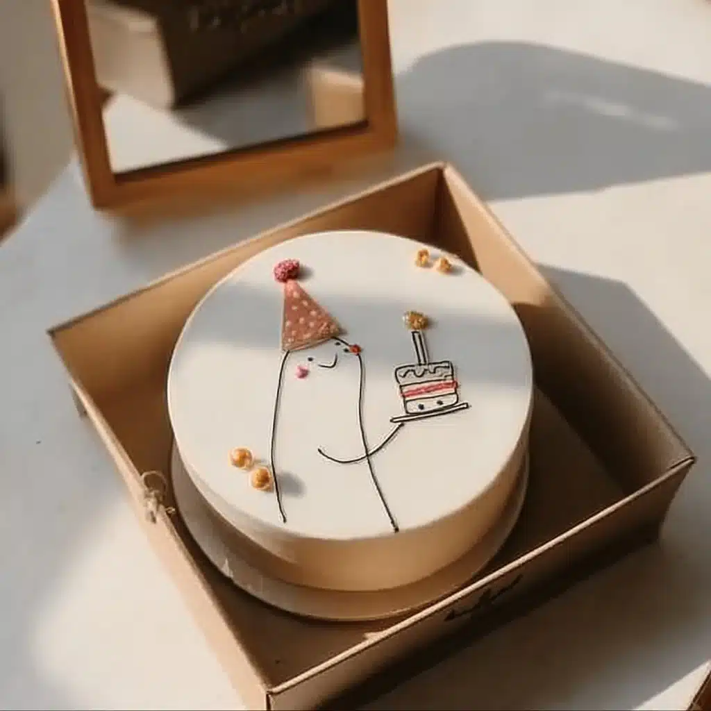 Gâteau bento drôle pour anniversaire, décoration colorée et festive.