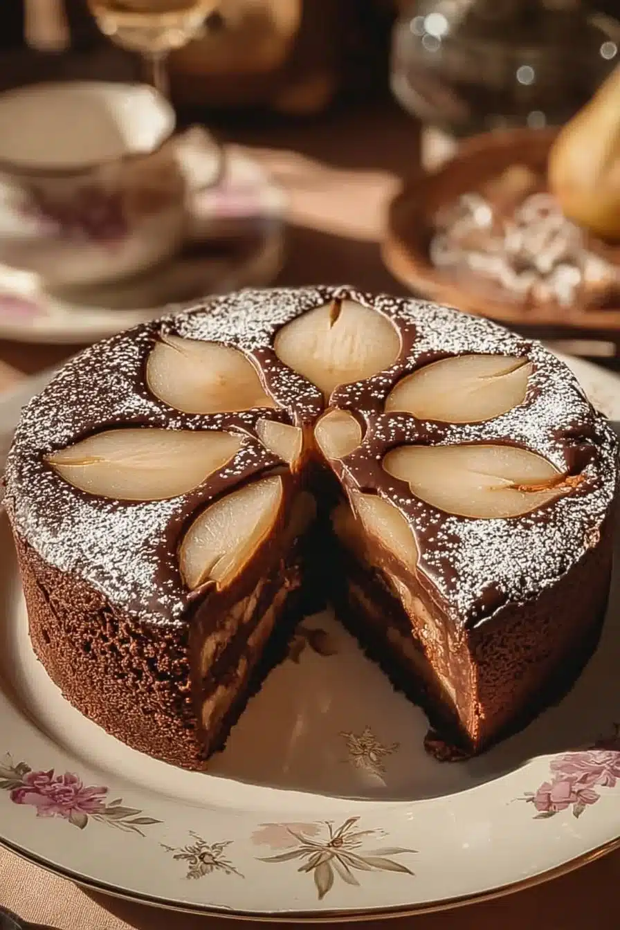 Gâteau Chocolat Poire croustillant et fondant, un délice sucré à savourer