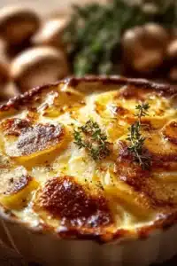 Gratin Dauphinois savoureux avec pommes de terre et crème fraîche