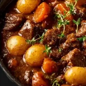 Ragoût du Pauvre mijoté, un plat réconfortant et savoureux à base d'ingrédients simples.