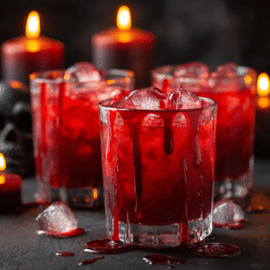 Limonade ensanglantée à la framboise - boisson rouge d’Halloween sans alcool
