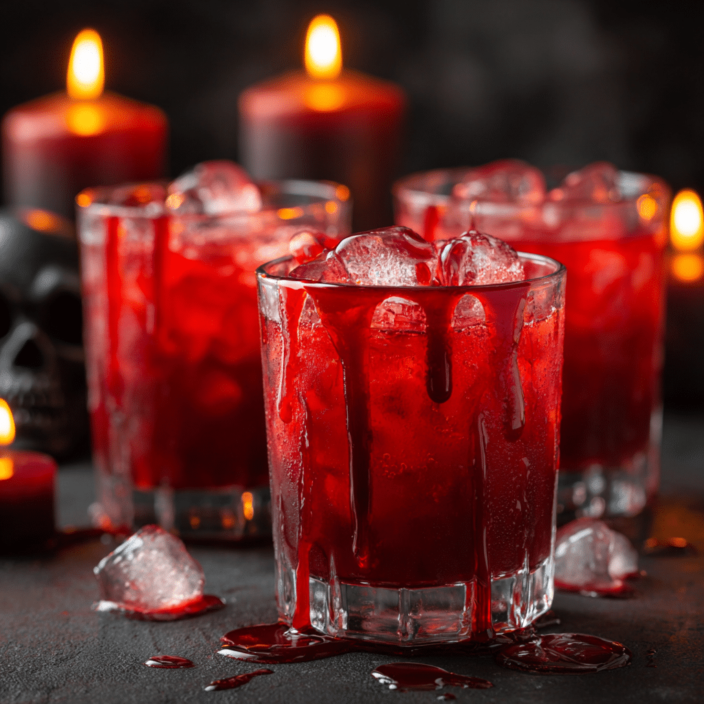 Limonade ensanglantée à la framboise - boisson rouge d’Halloween sans alcool
