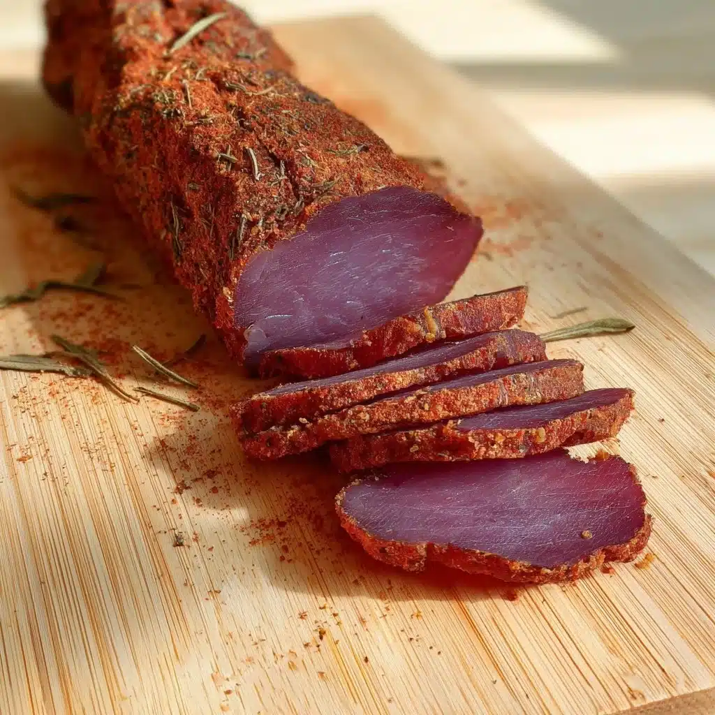 Filet mignon et viande séchée dans un plat gourmet