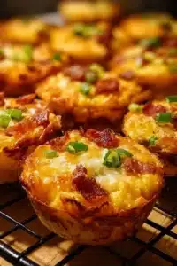Muffins de Pommes de Terre Rissolées avec Bacon et Œufs