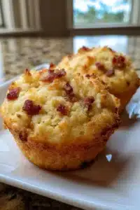 Muffins Pancakes au Sirop d’Érable et Bacon, un délice sucré-salé.