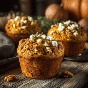 Muffins salés potimarron chèvre noix – recette automnale maison