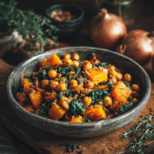 Poêlée butternut, pois chiches & épinards (vegan)-image