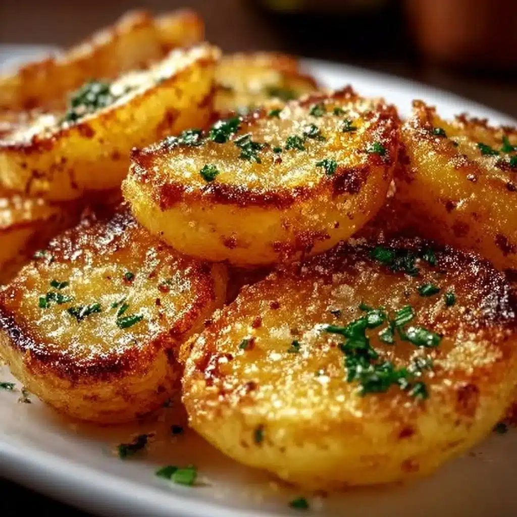 Pommes de terre au four croustillantes au parmesan, dorées et appétissantes.