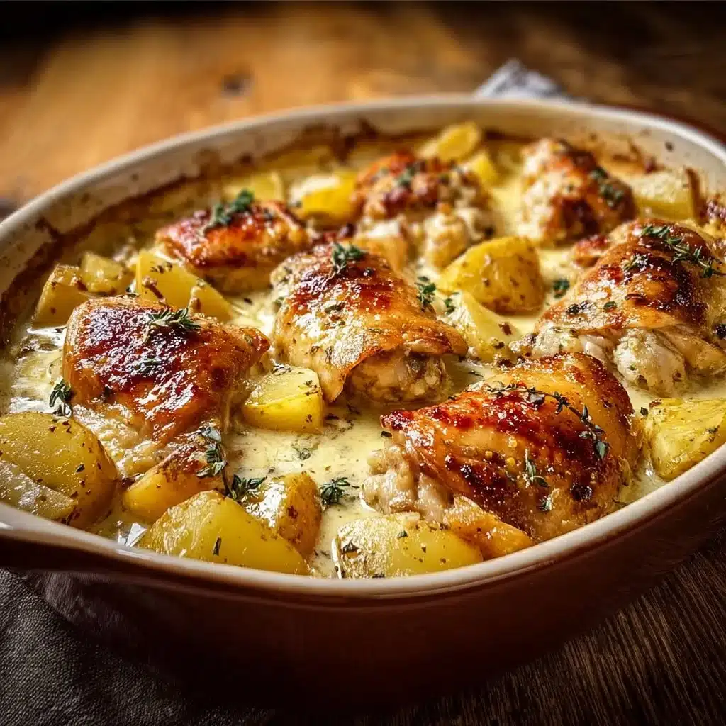 Poulet crémeux aux pommes et au cidre, plat savoureux et réconfortant