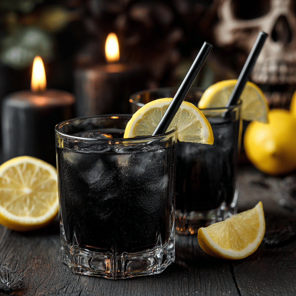 Punch noir charbon sans alcool Halloween cocktail photo