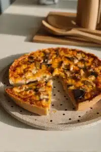 Quiche savoureuse aux champignons, butternut, lardons et cheddar