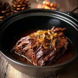 Rôti de Paleron de Bœuf Mijoté servi avec des légumes frais