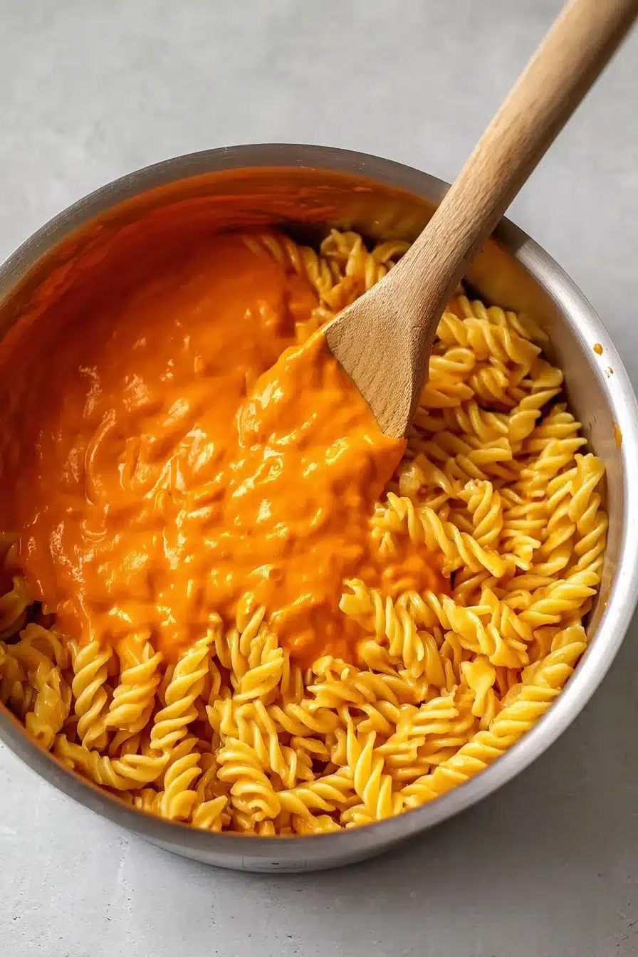 Recette de sauce de pâtes à la courge butternut, crémeuse et délicieuse.