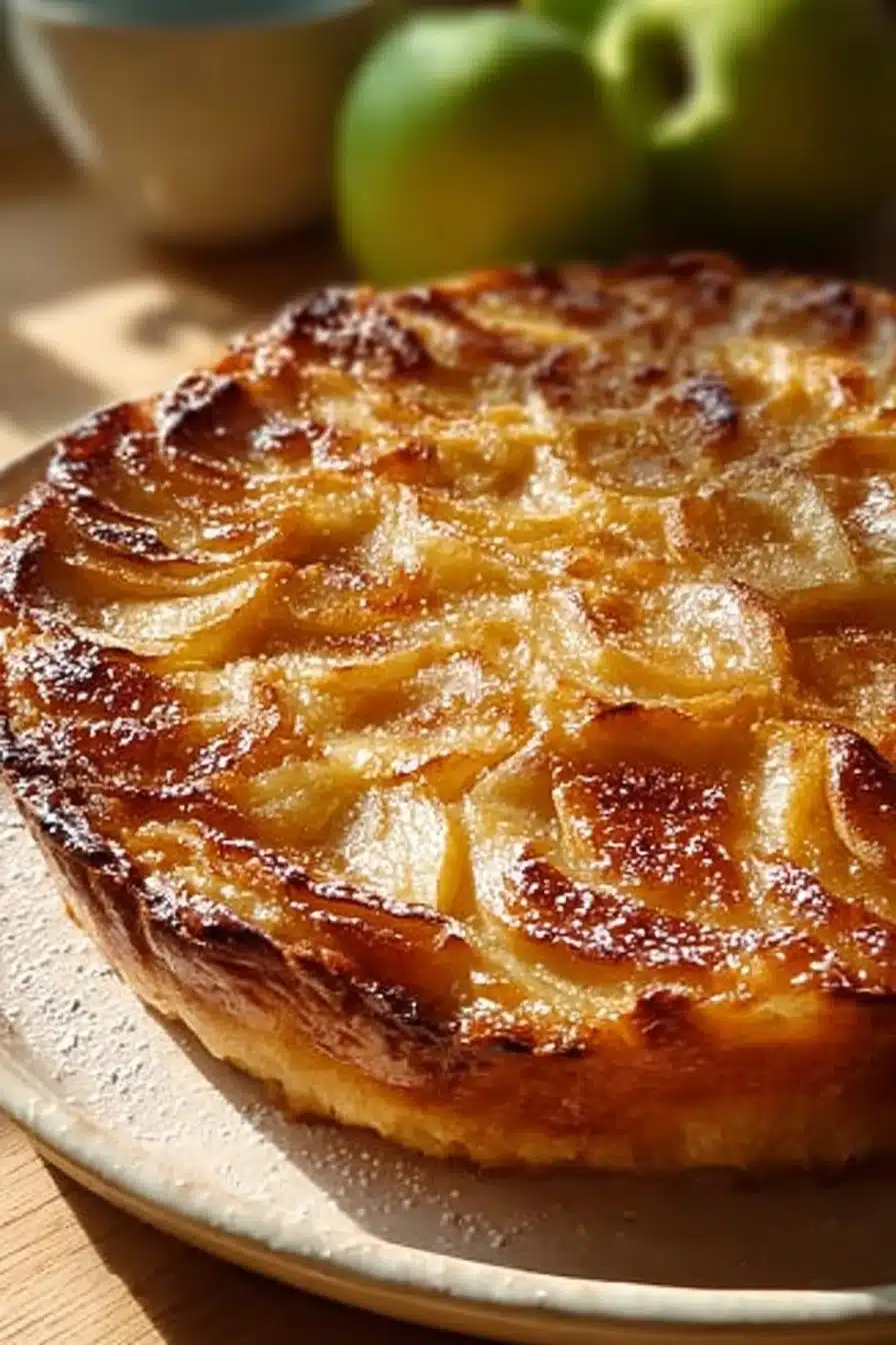 Tarte aux Pommes maison dorée et fondante, dessert appétissant et savoureux.