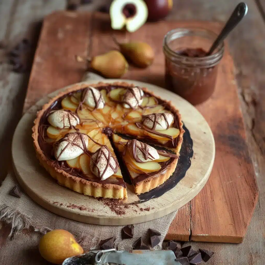 Tarte Poires-Chocolat avec poires juteuses et chocolat riche