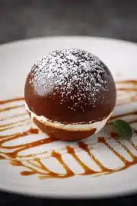 Tiramisu revisité sous forme de sphères glacées délicieuses et créatives