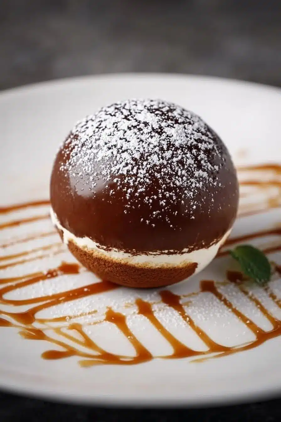 Tiramisu revisité sous forme de sphères glacées délicieuses et créatives