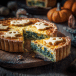 Tourte ricotta et épinards Halloween - plat salé festif et doré
