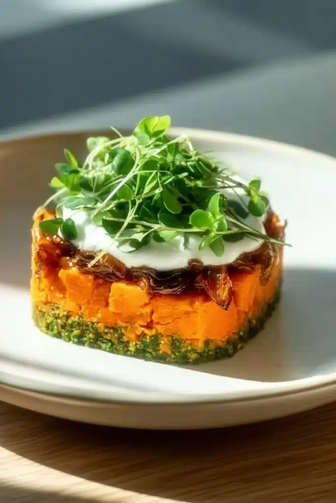 Cheesecake végétarien multicolore avec des fruits frais et une croûte délicieuse
