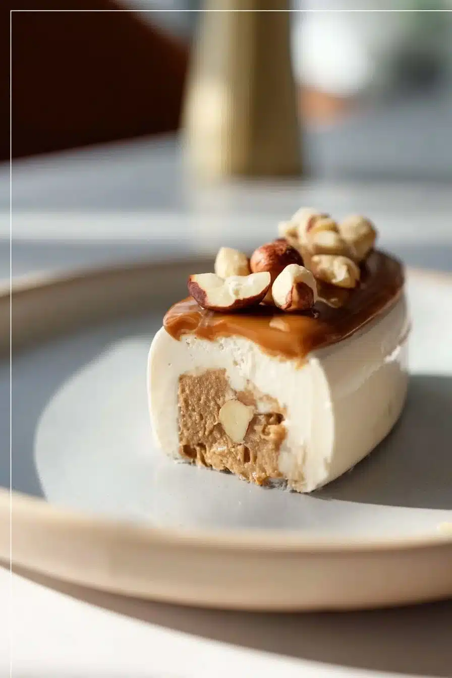 Délice crémeux au praliné, dessert riche et savoureux avec chocolat et noisettes.