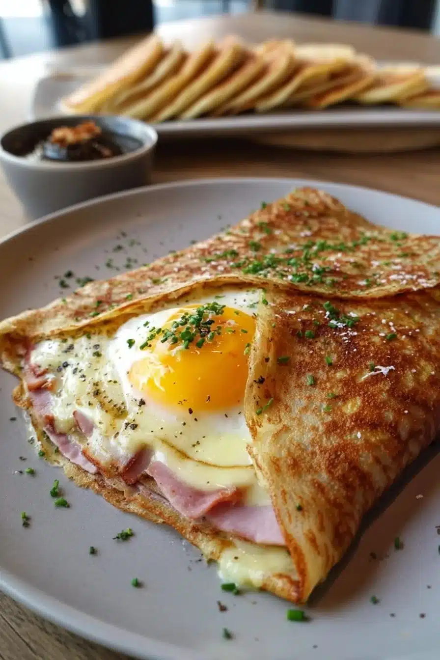 Galette Bretonne Complète garnie de jambon, fromage et œuf