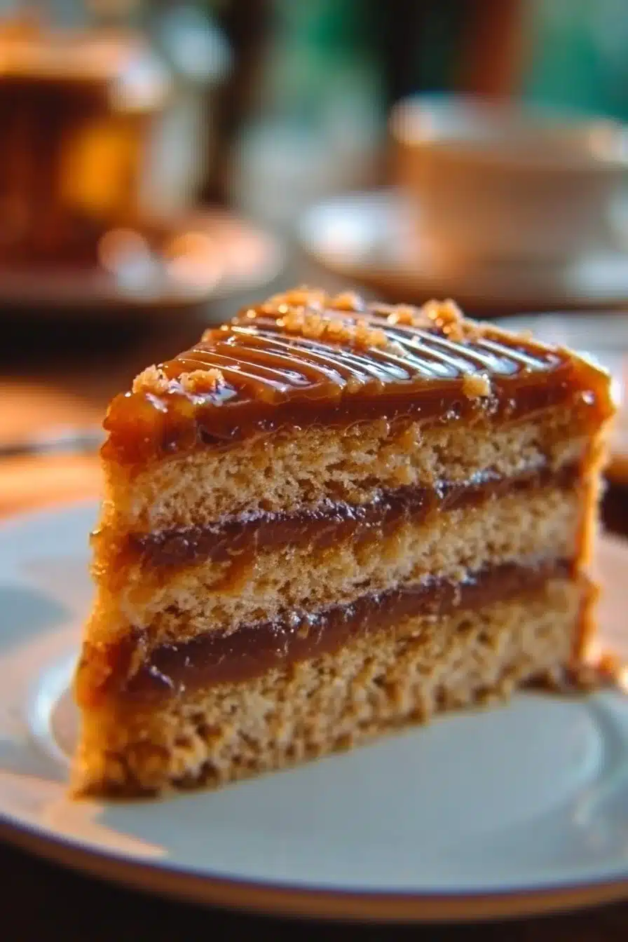Gâteau au caramel beurre salé décoré, un dessert moelleux et savoureux.