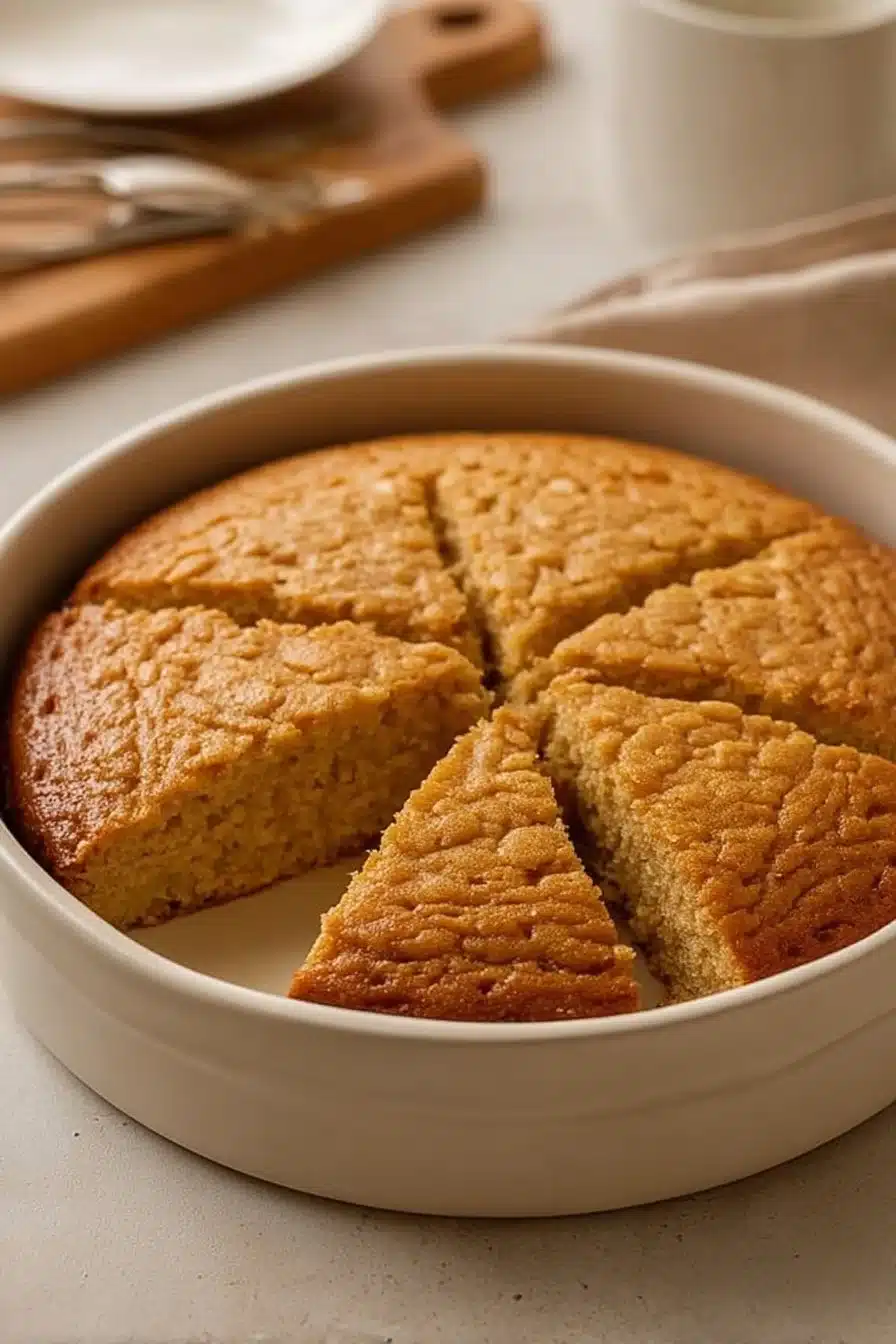 Gâteau flocon d'avoine moelleux et savoureux sur une assiette.