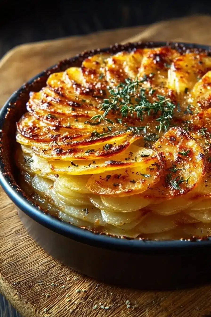 Gratin de pommes de terre croustillants et fondants, plat savoureux au four