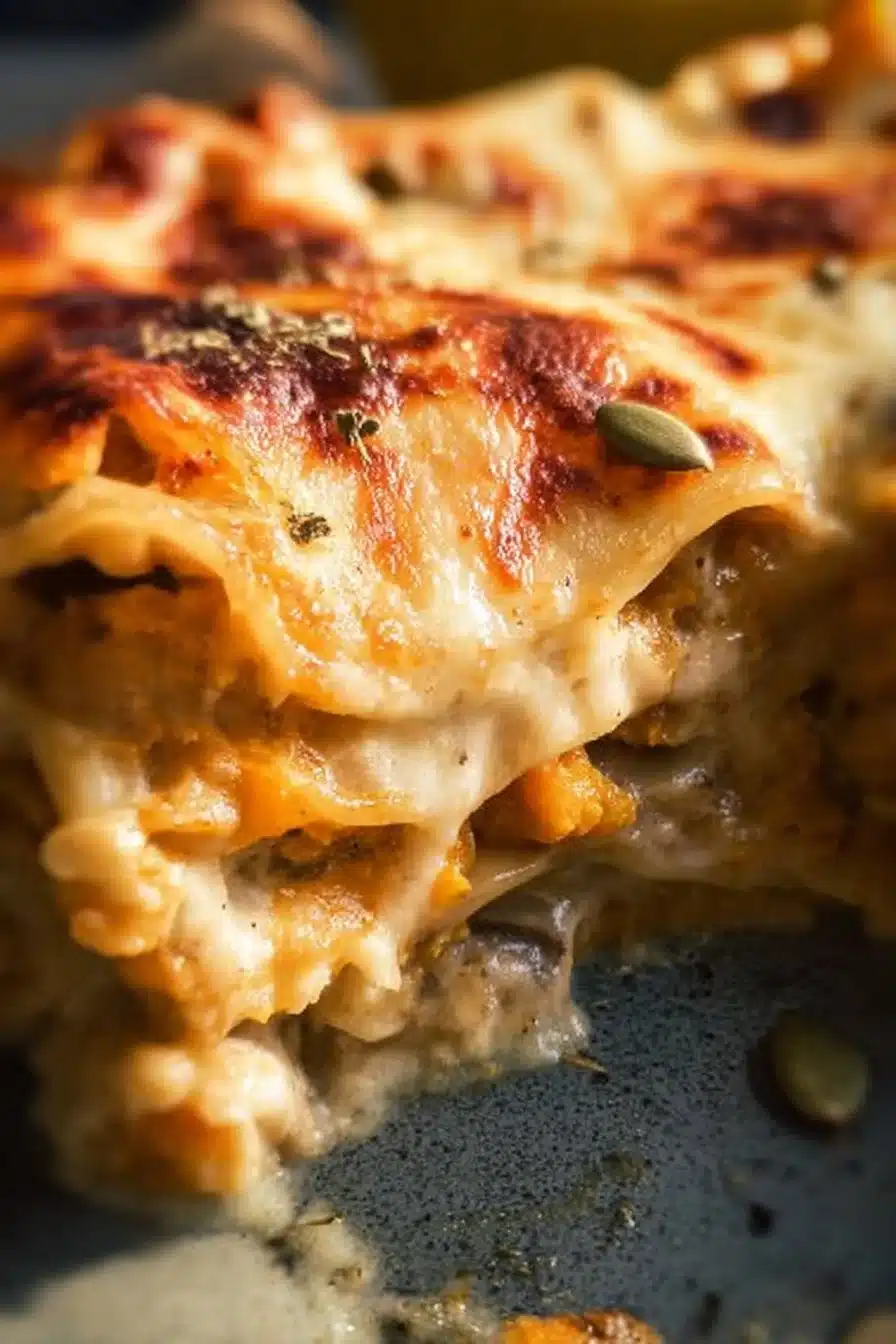 Lasagnes à la butternut garnies de champignons savoureux