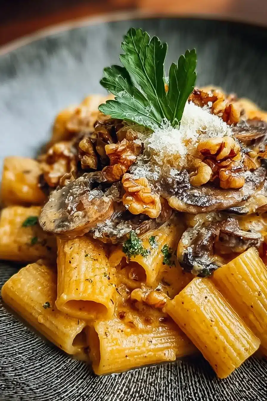 Pâtes d'Automne Gourmandes avec des ingrédients savoureux et colorés