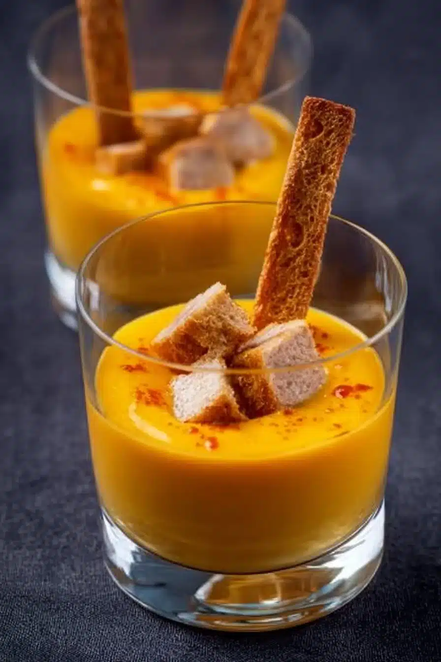 Potimarron aux épices avec foie gras et mouillette de pain d’épices