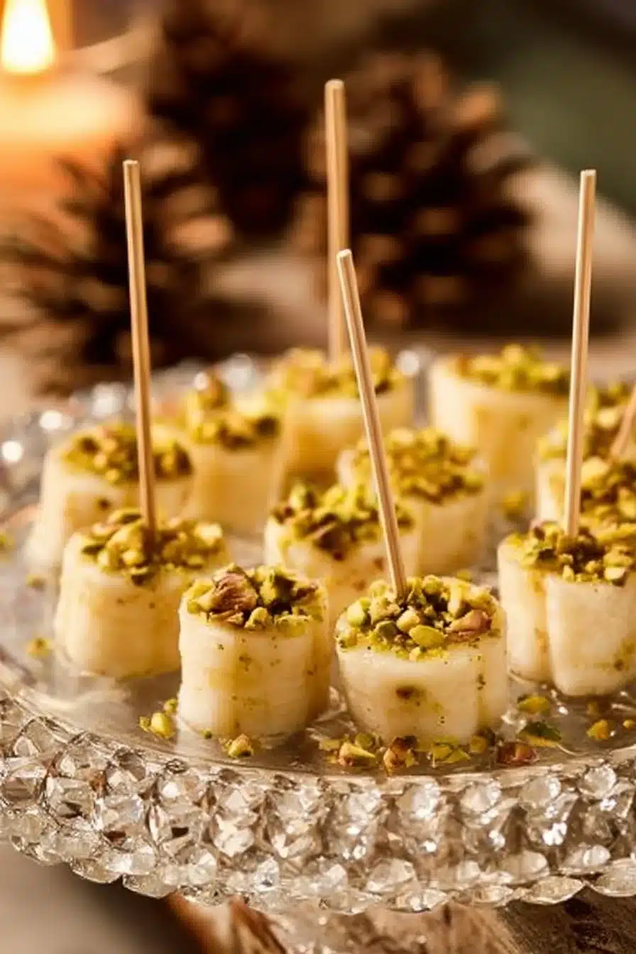 Saint Jacques à la Pistache servies dans une assiette élégante avec garniture.