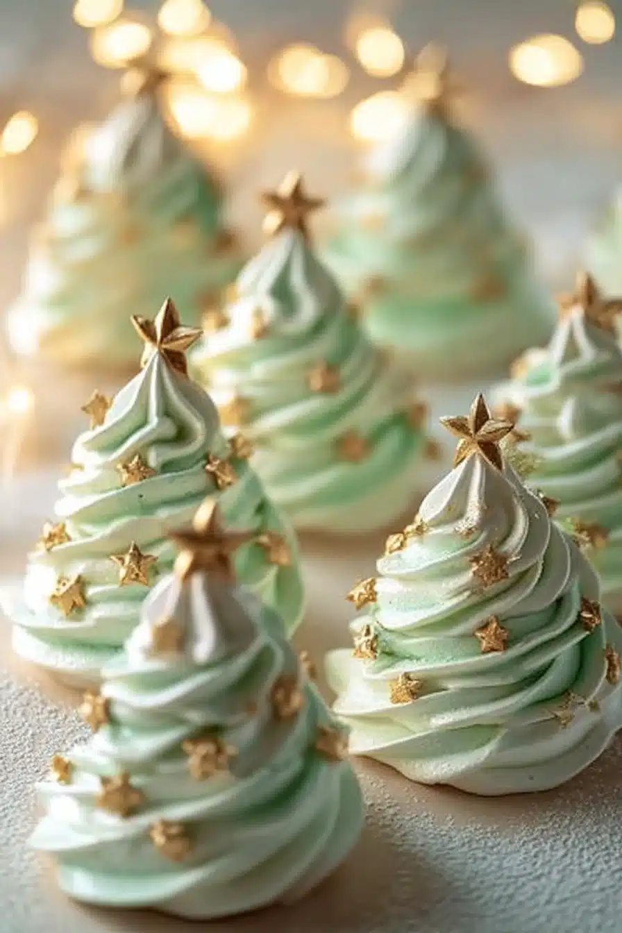 Sapins Meringués décoratifs en meringue pour les fêtes