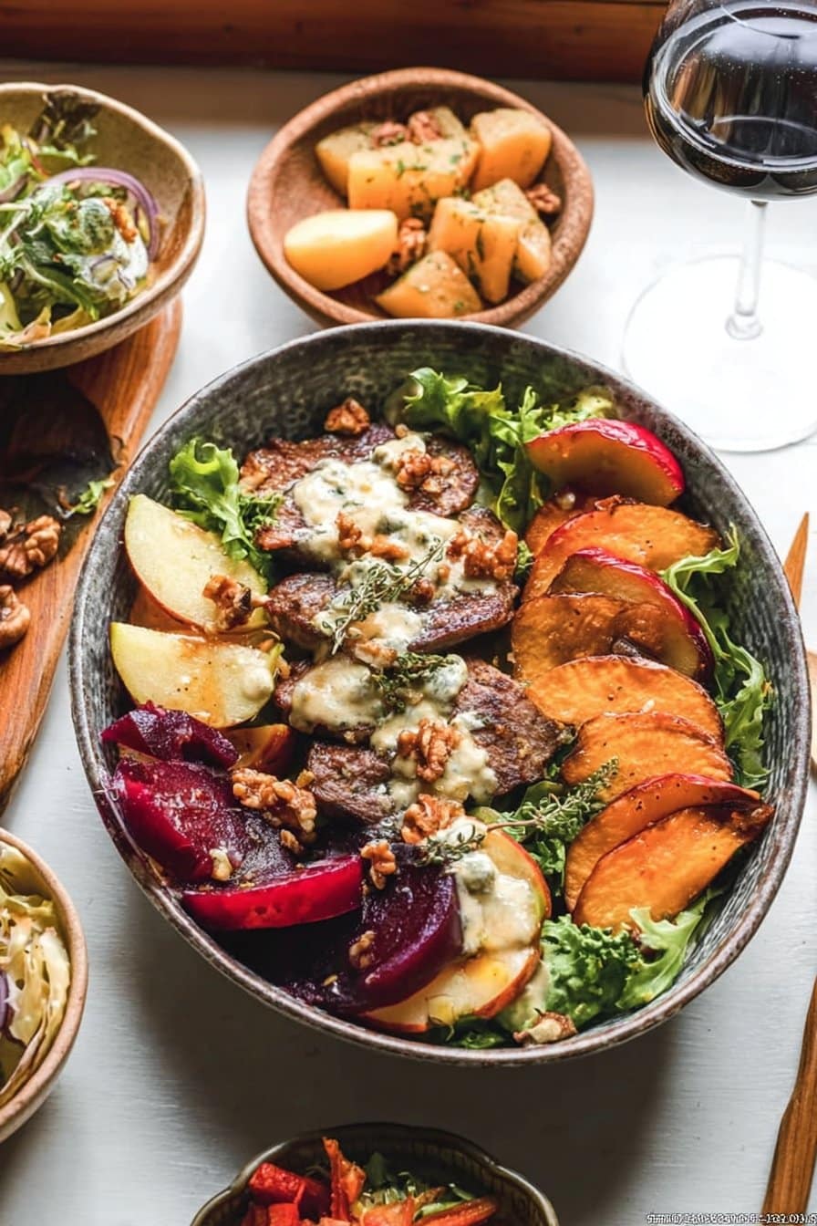 A gourmet plate with seasonal flavors